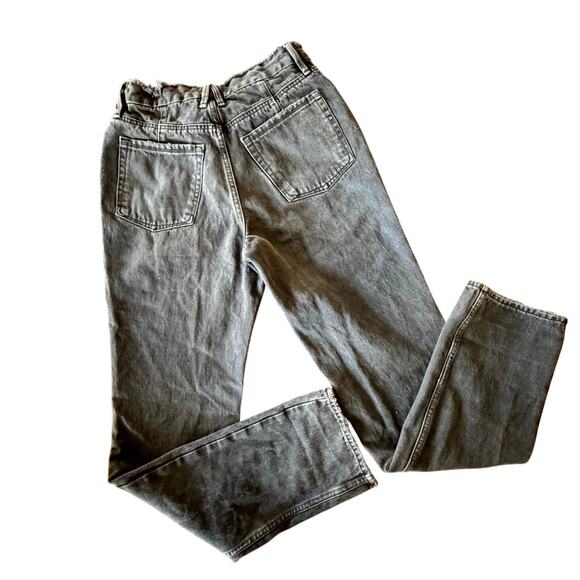 Good American High Waisted Washed Black Long Straight Leg Jeans 4/27 - Picture 3 of 9